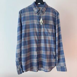 [NWT] Faherty Men’s Lightweight Movement Flannel Shirt - Blue Easy Plaid - Med